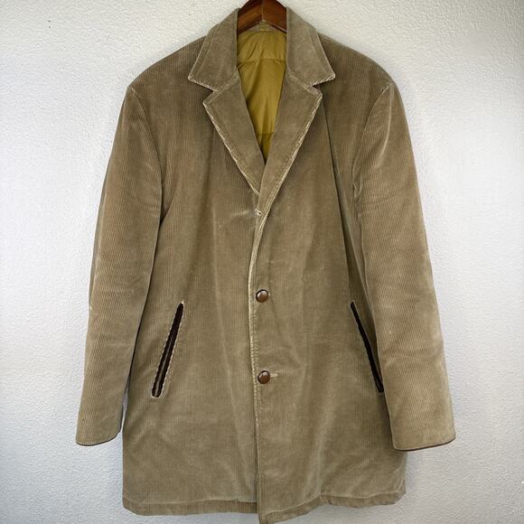 VTG Men 50s Eddie Bauer Blizzard Proof Down Corduroy Jacket Coat USA Size 42 - Picture 1 of 8